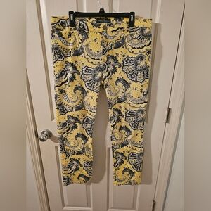 Lauren Ralph Lauren Women's Paisley Print Straight Ankle Jeans Size 14